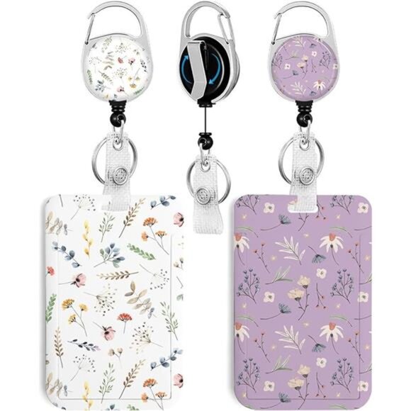 2 Pack ID Badge Holder Retractable Badge Reel Clip Keychain Heavy Duty School Of - Picture 8 of 8